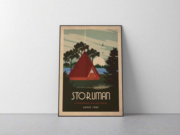 Storuman - Art deco poster - A4