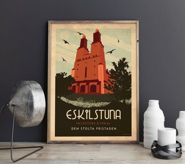 Eskilstuna - Art deco poster - A4
