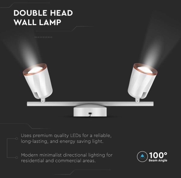 LED spotlight 2xLED/5W/230V 3000K vit