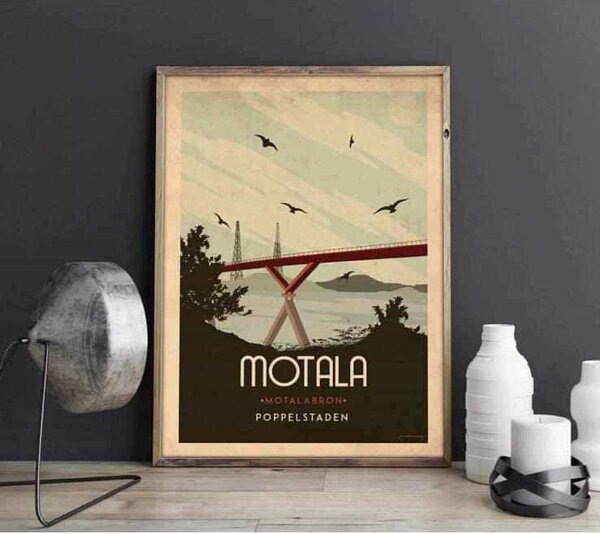Motala - Art deco poster - A4