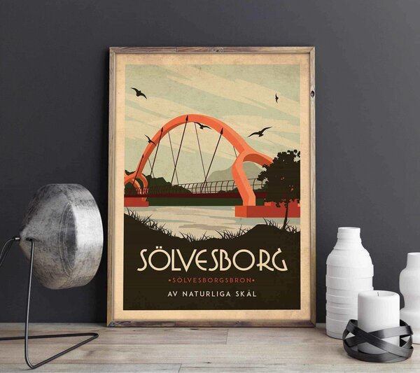 Sölvesborg - Art deco poster - A4