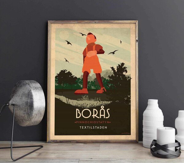 Borås - Art deco poster - A4