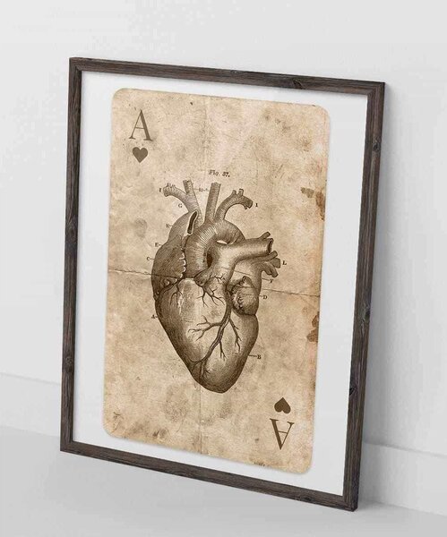 Spelkort - Ace of Hearts poster - A4