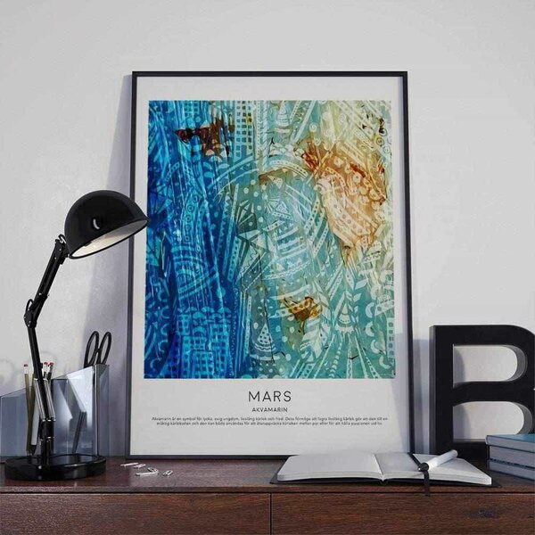 Mars - Akvamarin poster - 30x40