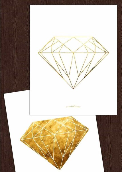 Line art - Diamonds poster - Fylld A4