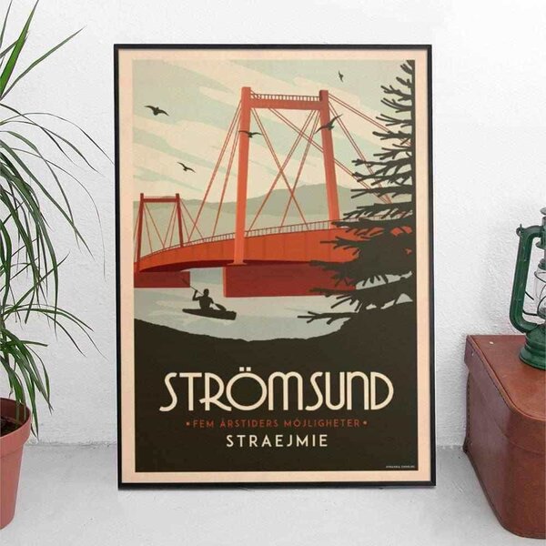 Strömsund - Art deco poster - A4