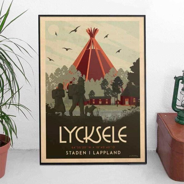 Lycksele - Art deco poster - A4