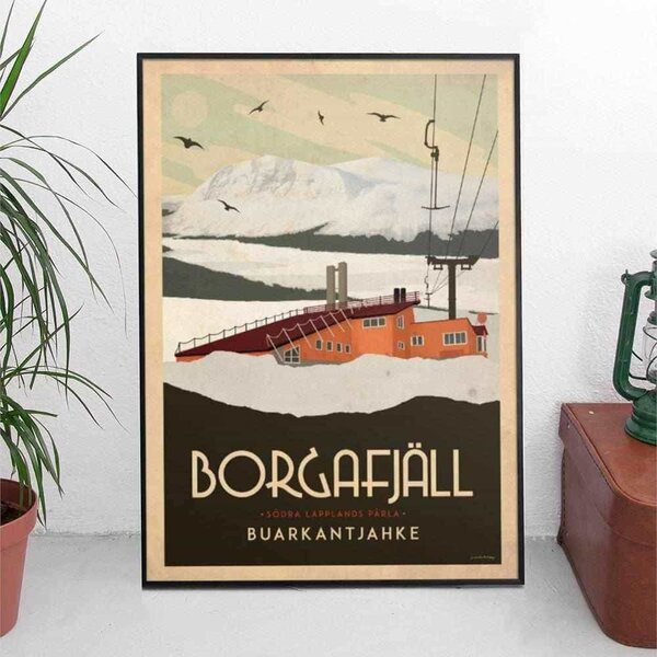 Borgafjäll - Art deco poster - A4