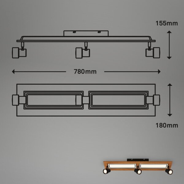 Brilo - LED taklampa LED/24W/230V + 3xGU10/9W 3000K