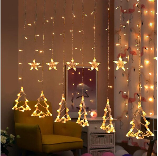 Brilagi - LED Christmas outdoor curtain 138xLED/8 funktioner 5m IP44 varm vit