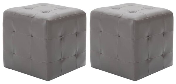 Sängbord 2 st grå 30x30x30 cm konstläder