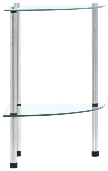 Hylla 2 hyllplan genomskinlig 30x30x47 cm härdat glas