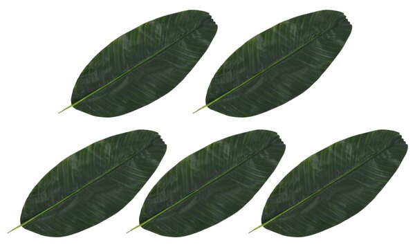 Konstgjorda blad bananträd 5 st grön 62 cm