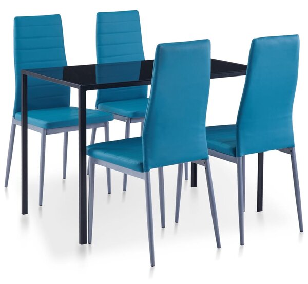 Matbord och stolar 5 delar blå