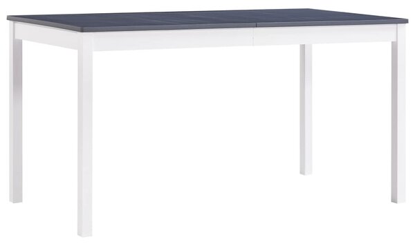Matbord vit och grå 140x70x73 cm furu