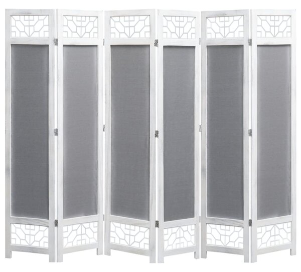 Rumsavdelare 6 paneler grå 210x165 cm tyg