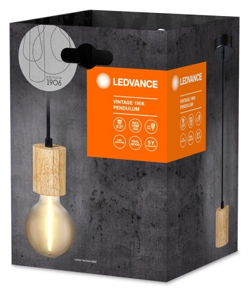 Ledvance - Ljuskrona med textilsladd PENDULUM 1xE27/15W/230V gummifikon