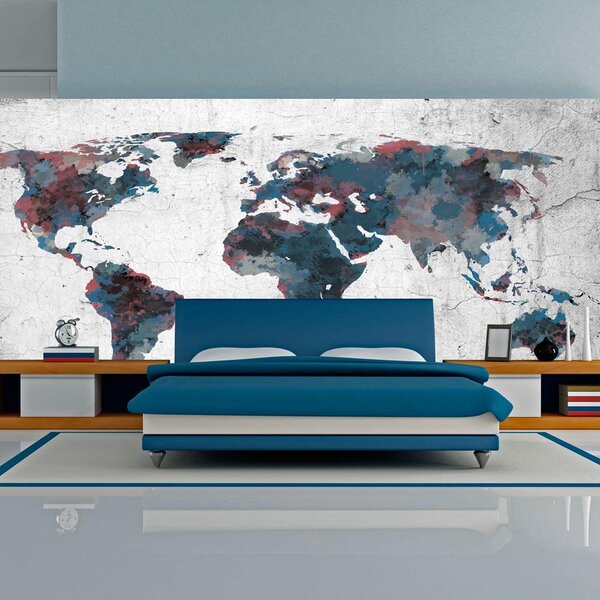 Fototapet XXL - World map on the wall - 550x270