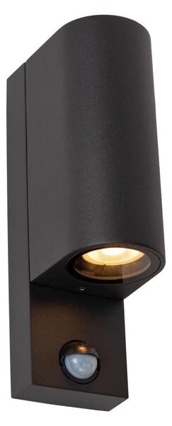 Lucide 69803/02/30 -Utomhuslampa med sensor ZARO 2xGU10/7W/230V IP65 svart