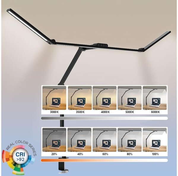 LED Ljusreglerad flexible bordslampa LED/36W/230V 3000-6500K CRI 92 svart