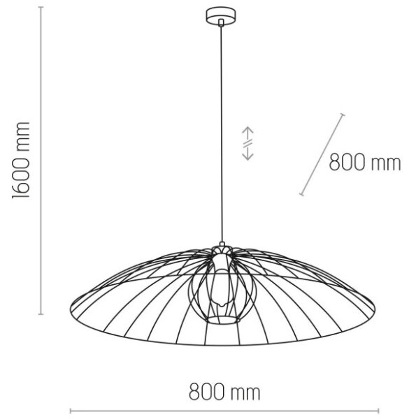 Ljuskrona med textilsladd BARBELLA 1xE27/60W/230V diameter 80 cm