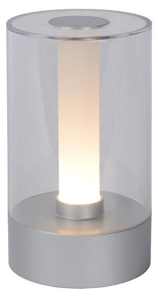 Lucide 26501/03/12 - LED Justerbar ljusstyrka bordslampa TRIBUN LED/3W/1800mAh silver