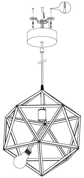 Eglo 49761 - Hängande lampa EMBLETON 1xE27/60W/230V