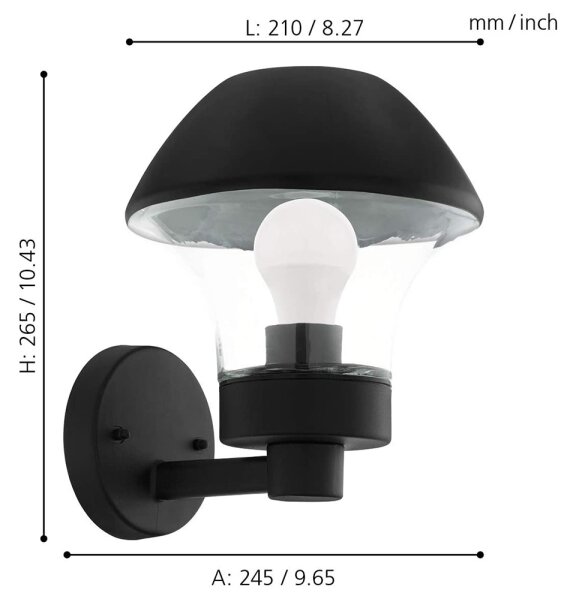 Eglo 97446 - LED Dimbar Utomhusbelysning VERLUCCA-C 1xE27/9W/230V IP44