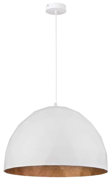 Ljuskrona med upphängningsrem DIAMENT 1xE27/60W/230V diameter 50 cm vit /koppar