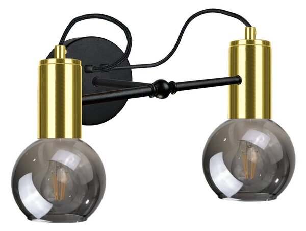 Vägglampa LIVA 2xE27/60W/230V svart /gold