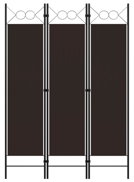 Rumsavdelare 3 paneler brun 120x180 cm