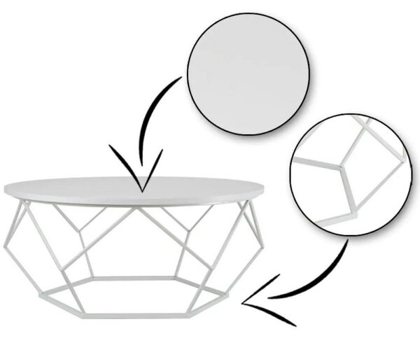 Soffbord DIAMOND 41,5x90 cm vit