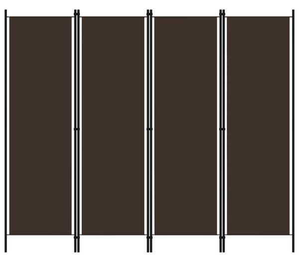 Rumsavdelare 4 paneler brun 200x180 cm