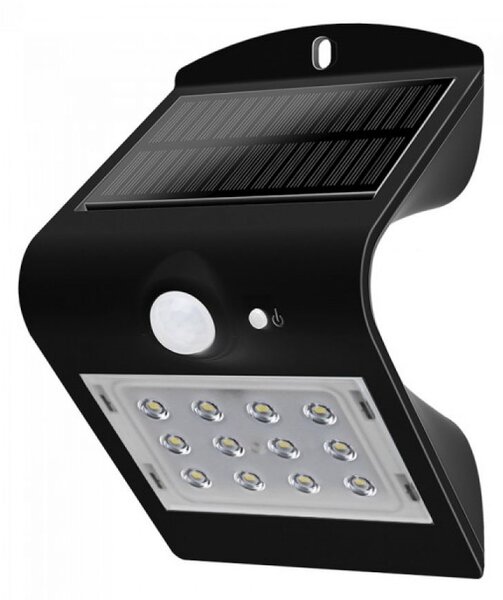 LED SolVägglampabelysning med sensor LED/1.5W/3,7V IP65 svart