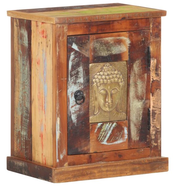 Nattduksbord med buddha-utsmyckning 40x30x50 cm återvunnet trä