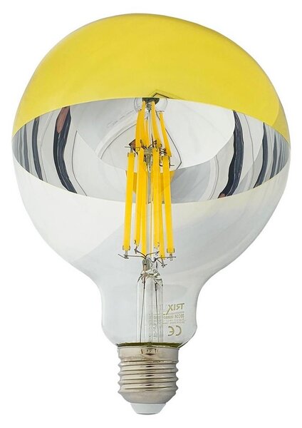 LED Glödlampa med sfärisk spegelkåpa DECOR MIRROR G125 E27/12W/230V 4200K guld