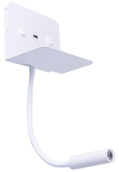 Azzardo AZ4417 - LED Flexibel liten lampa med hylla VERA 1xLED/5W/230V + 1xLED/6W