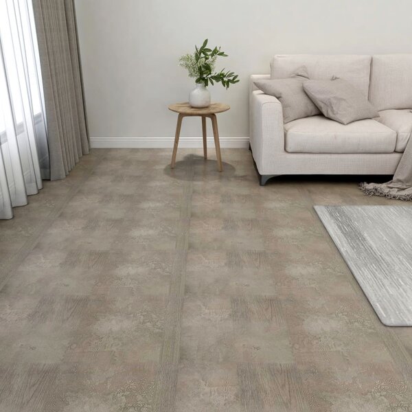 Självhäftande golvplankor 55 st PVC 5,11 m² grå