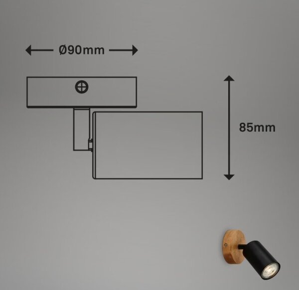 Briloner 2922-015 - Väggspotlight SPOT 1xGU10/9W/230V