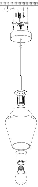 Eglo 96773 - Hängande lampa MURMILLO 1xE27/28W/230V