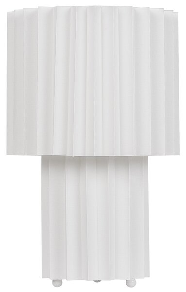 Sänglampa Vit linnebas Trumskärm i tyg 40 cm Modern stil Vardagsrum Sovrum Beliani