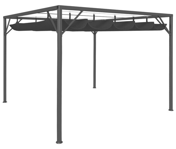 Paviljong med infällbart tak 3x3 m antracit