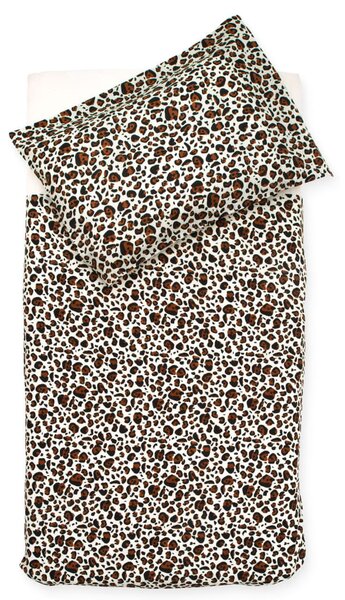 Jollein Påslakan och örngott leopard 100x140 cm brun
