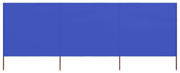 Vindskydd 3 paneler tyg 400x160 cm azurblå