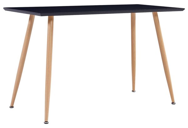 Matbord svart och ek 120x60x74 cm MDF