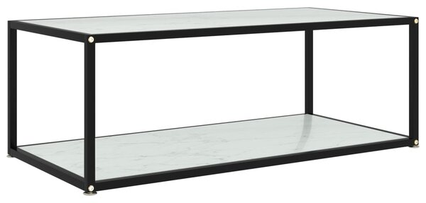 Soffbord vit 100x50x35 cm härdat glas