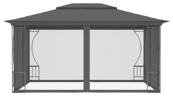 Paviljong med nät 300x400x265 cm antracit