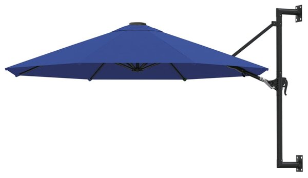 Väggmonterat parasoll med metallstång 300 cm blue