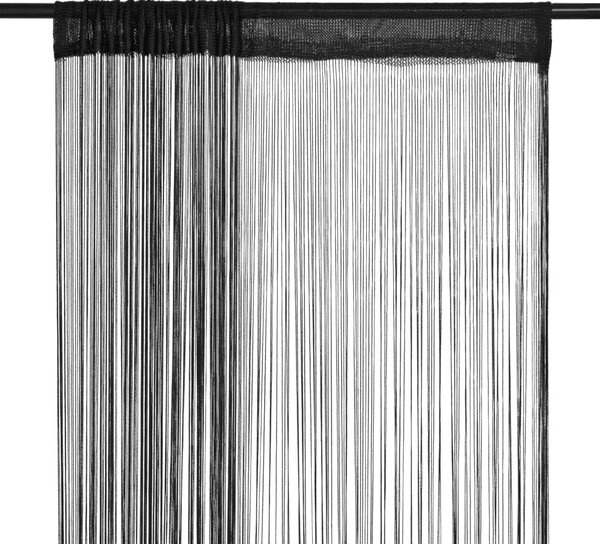 Trådgardiner 2 st 100x250 cm svart