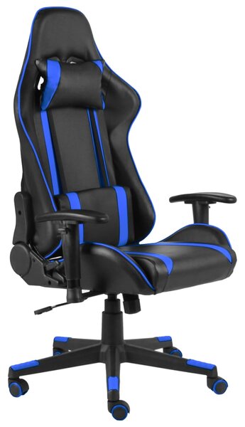 Snurrbar gamingstol blå PVC